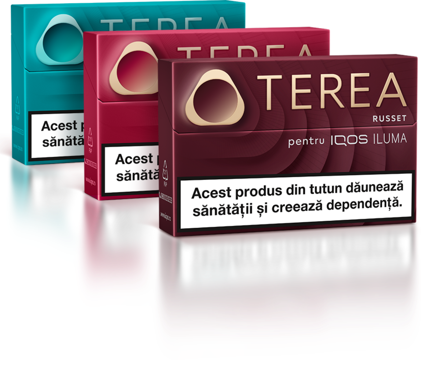 Trei pachete de consumabile TEREA pentru IQOS ILUMA.