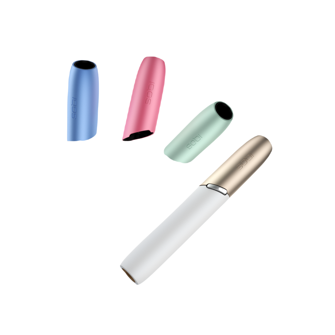 Aliniere de 4 stilouri IQOS 3 DUO și MULTI cu căpăcele personalizate