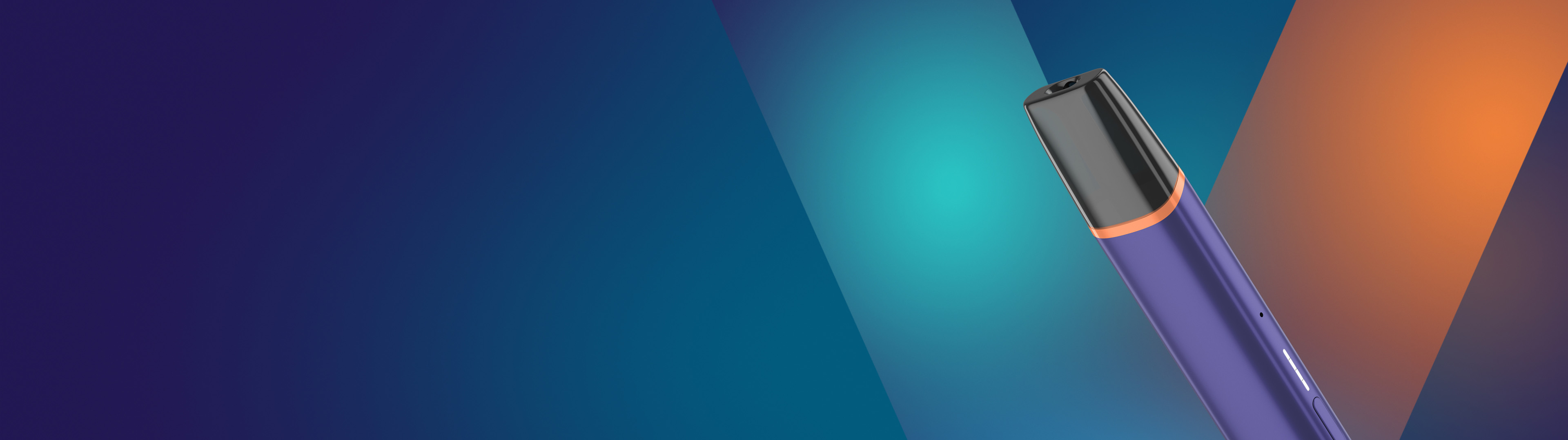 Dispozitivul de vapat VEEV ONE pe fundal cu design abstract și multicolor
