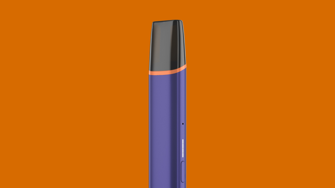 Detaliu vertical al orificiului pentru fluxul de aer al dispozitivului de vape VEEV ONE