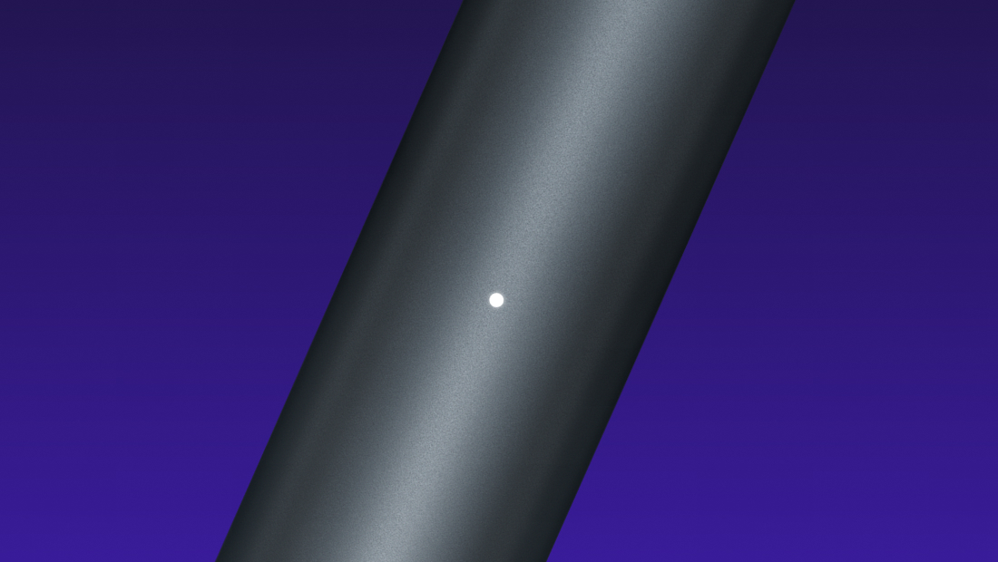 Detaliu vertical led VEEV NOW ultra cu fundal albastru închis