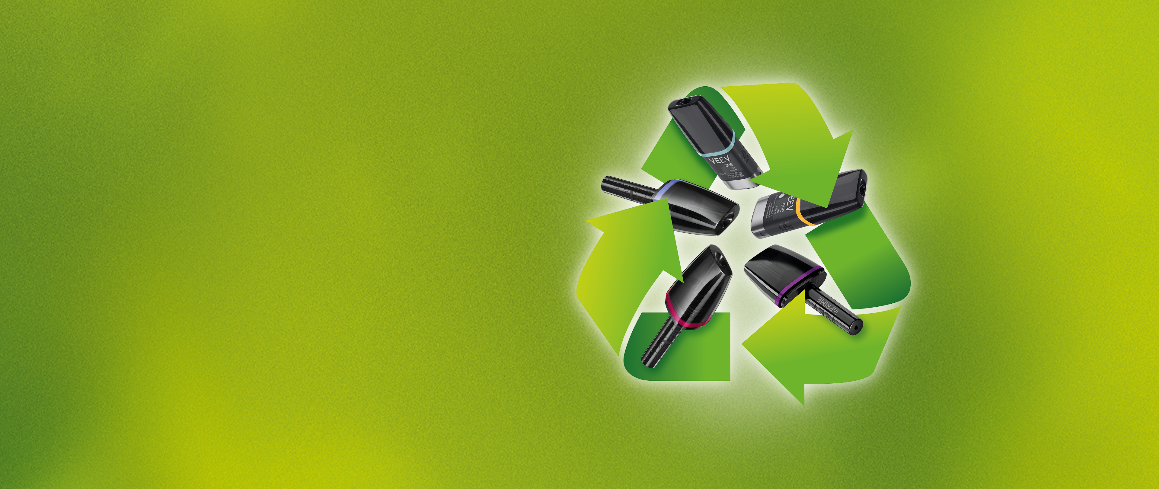 capsule VEEV ONE si VEEV inPRIME cu semn de reciclare