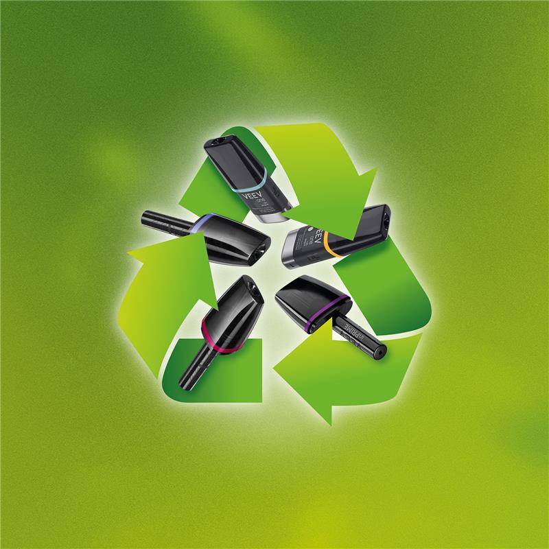 capsule VEEV cu semn de reciclare