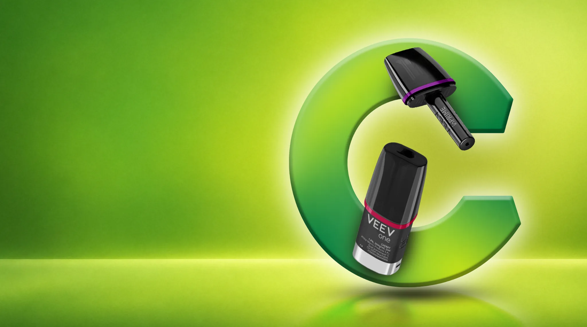 capsule VEEV ONE si VEEV inPRIME cu semn de reciclare