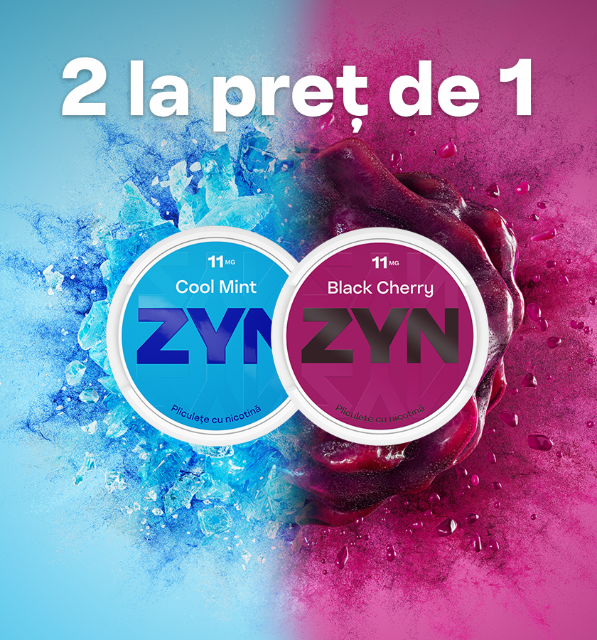 Ofertă ZYN 2 la preț de 1: cutii ZYN Cherry și Cool Mint 11 mg