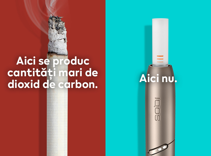 Lit cigarette end compared to an IQOS HEETS stick in IQOS 3 DUO holder.