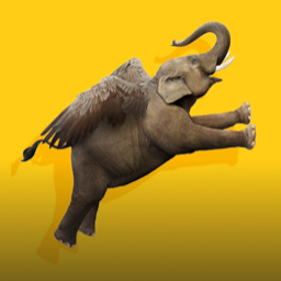 Ilustrație elefant zburător
