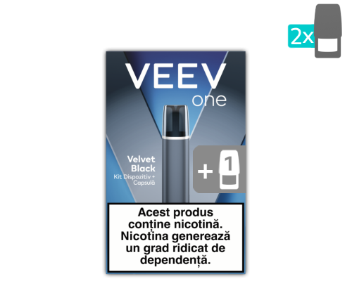 Starter Kit VEEV ONE Velvet Black cu o capsulă inclusă